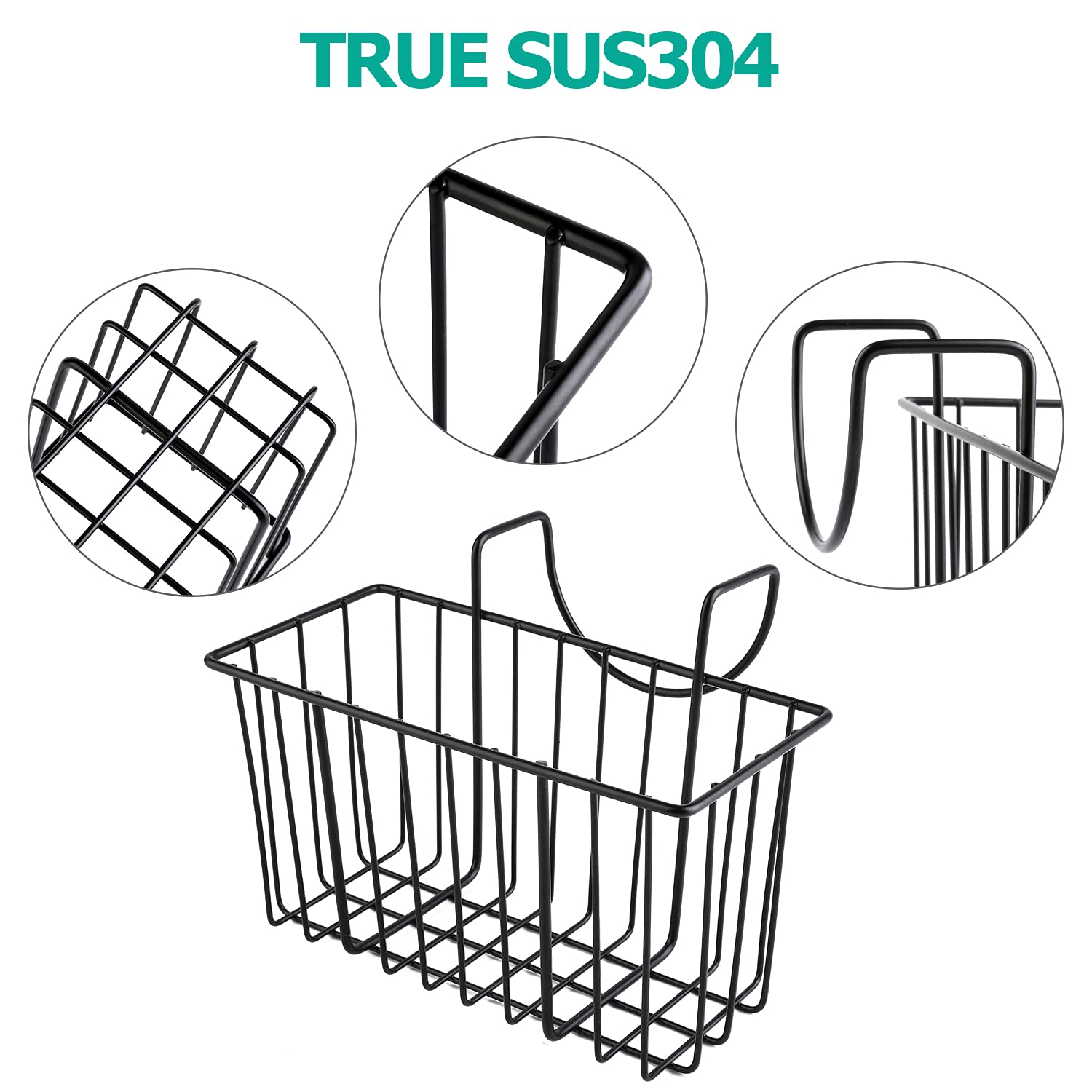 Damita Kitchen Sponge Holder For Sink Kitchen Sink Basket Sink Caddy Brush Dishwashing Liquid Drainer Rack Black, Medium (7.5''X